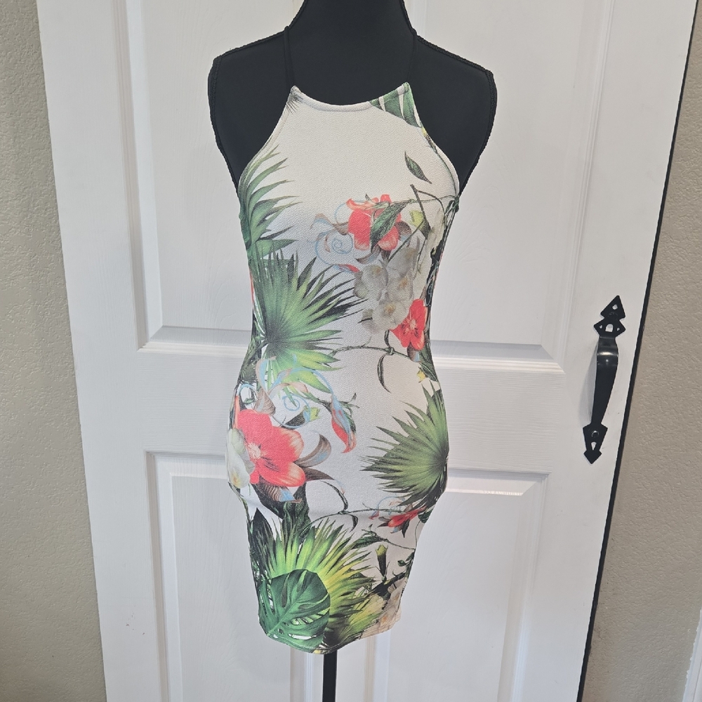 Floral Halter Mini‎ Dress - Multicolor